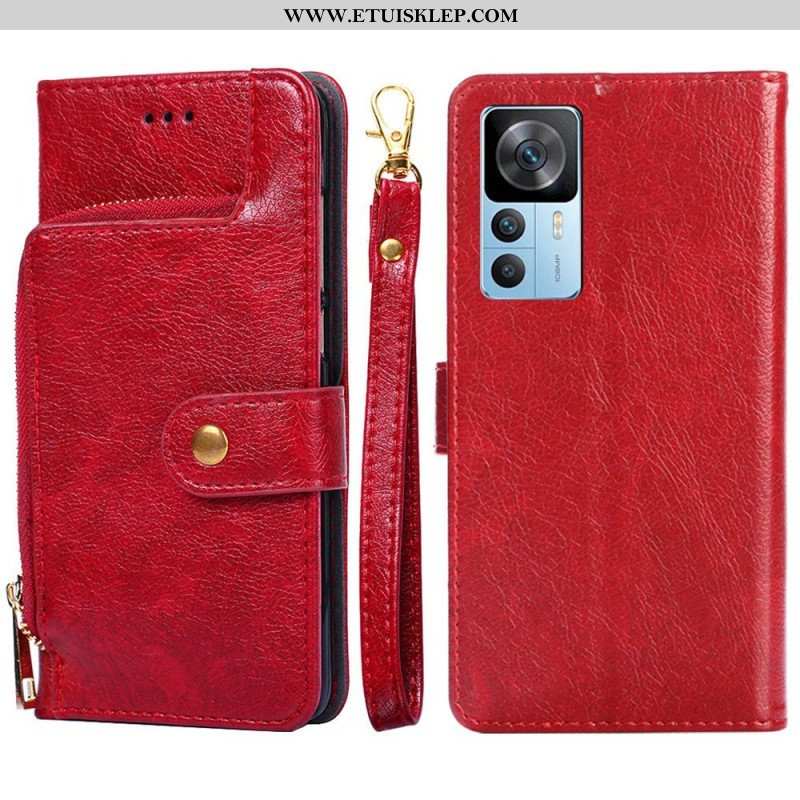 Etui Folio do Xiaomi 12T / 12T Pro Przednia Portmonetka I Smycz